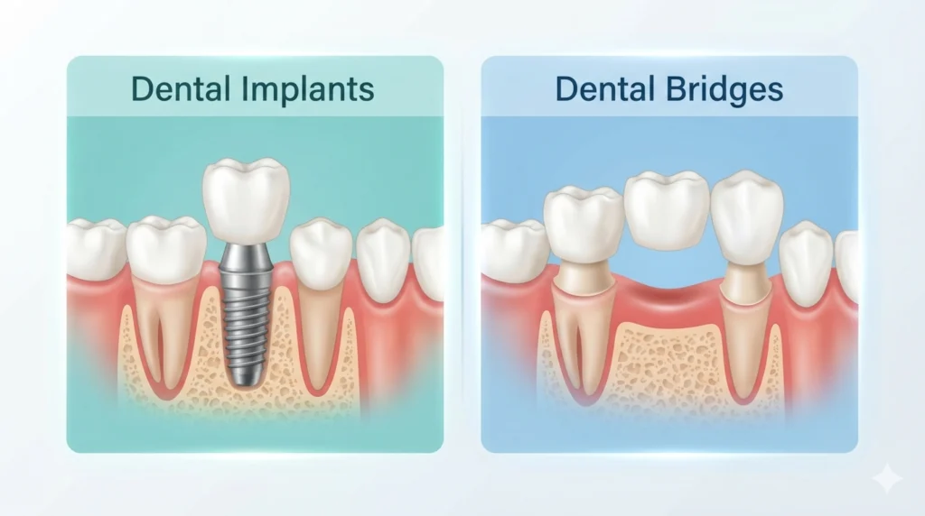 Dental Implants vs Dental Bridges for Multiple Missing Teeth: Which Is Right for You?